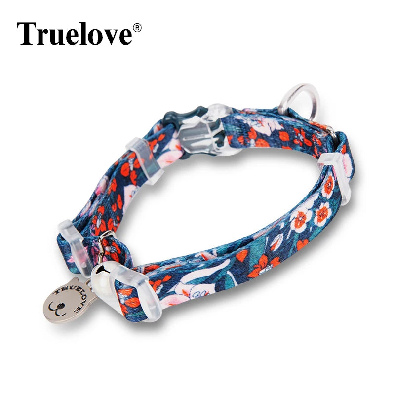 Truelove TLC5312 Floral Pet Collar with Bell - Red