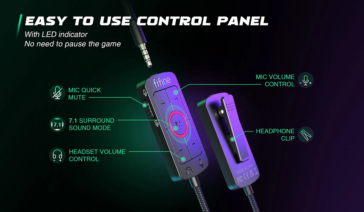 FIFINE Headset,3.5 mm jack & USB Headphone with 7.1 Surround image 10