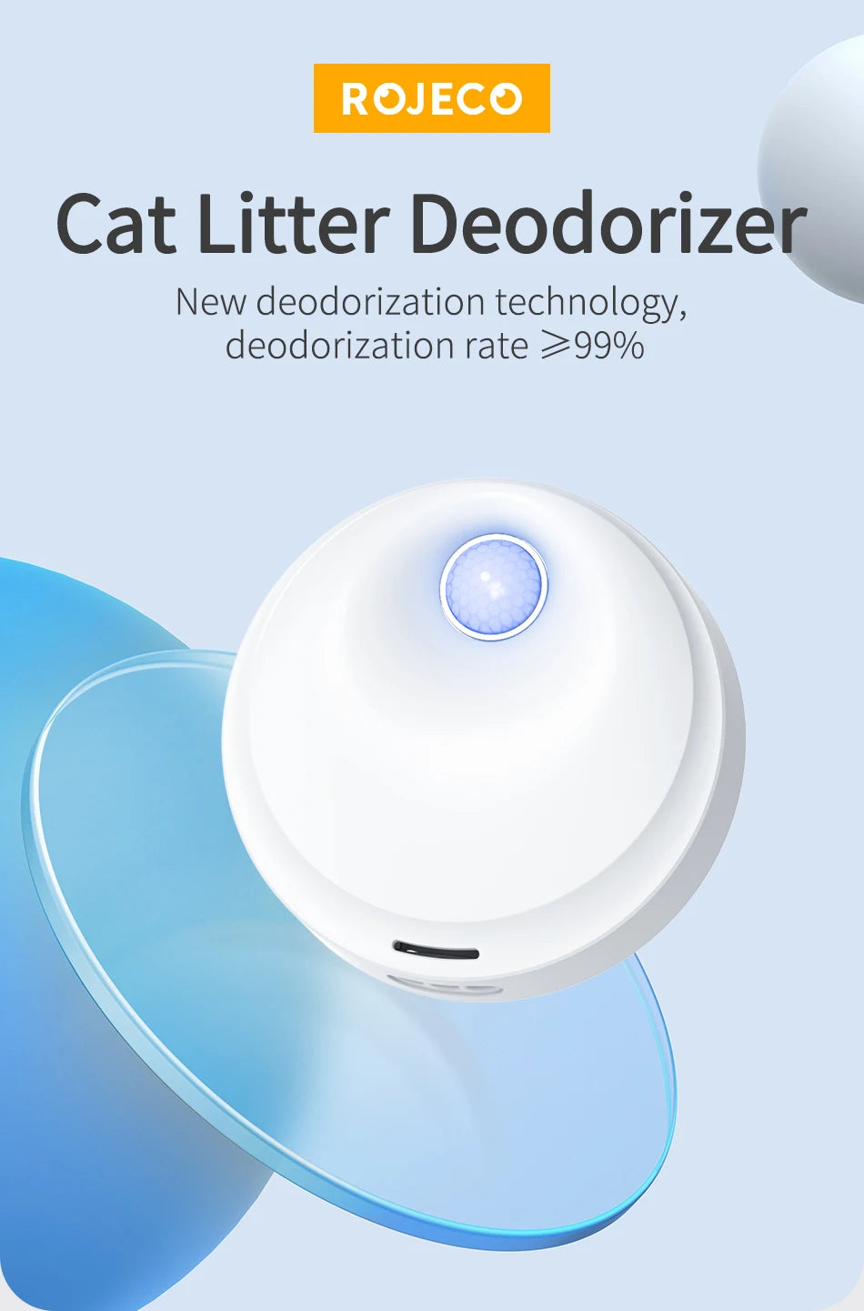 ROJECO Smart Cat Litter Box Odor Purifier image 7