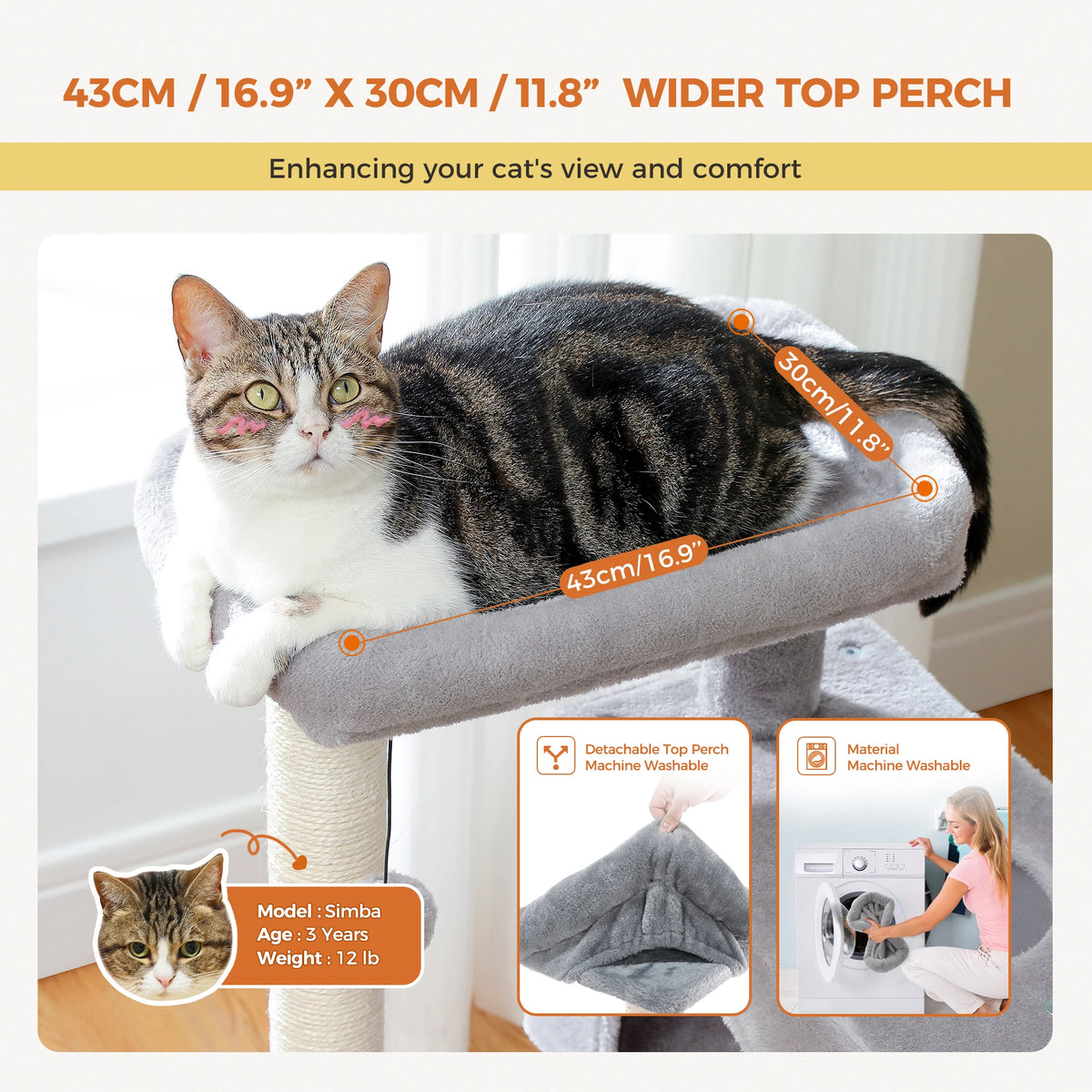 Large Multi-Level Cat Tree Tower for Indoor Cats image 21