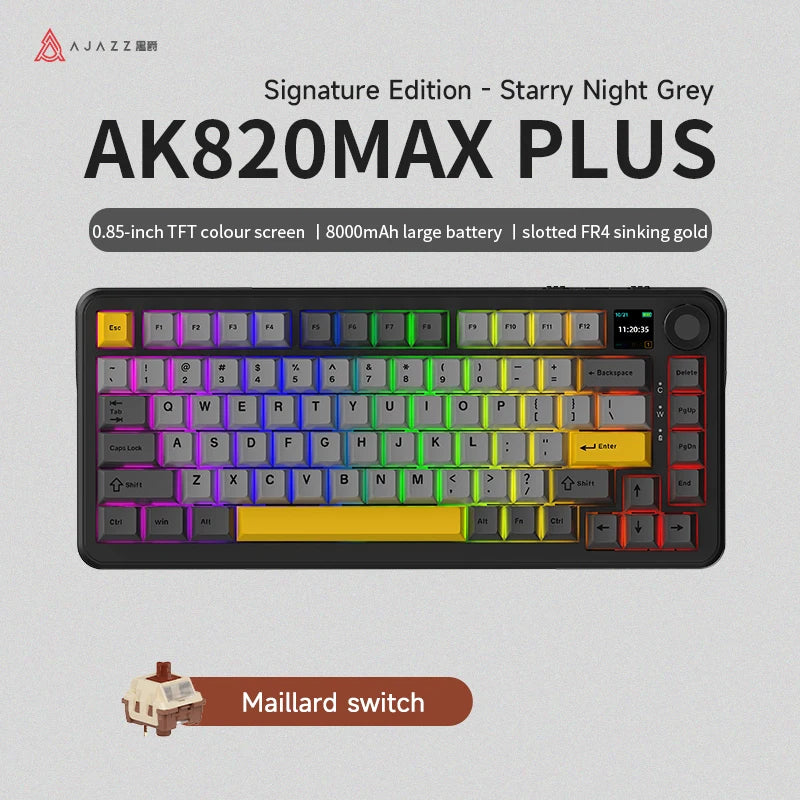 AJAZZ AK820 Max Tri-Mode Mechanical Gaming Keyboard - Hawksbill Switch
