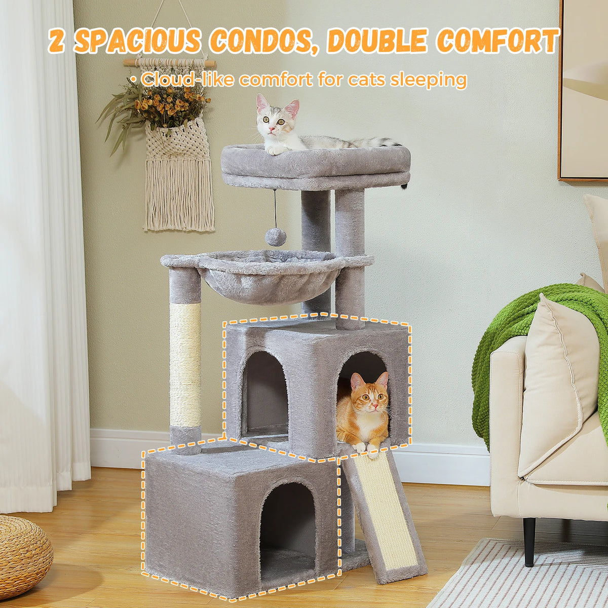 Large Multi-Level Cat Tree Tower for Indoor Cats image 7
