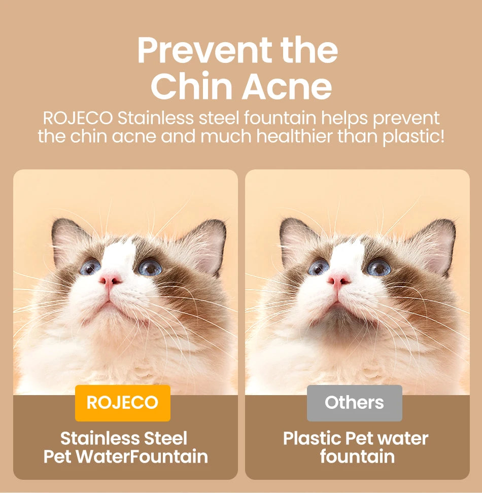 ROJECO Stainless Steel Automatic Cat Water Fountain image 10