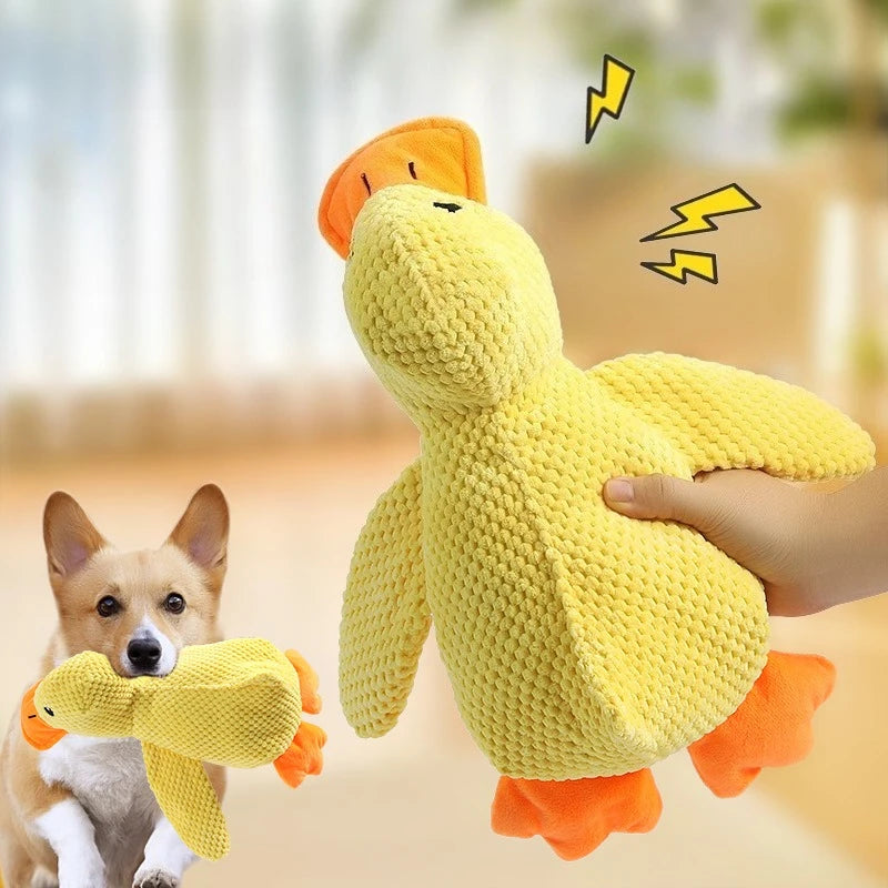 Plush Sleeping Duck Dog Toy for Small & Large Dogs