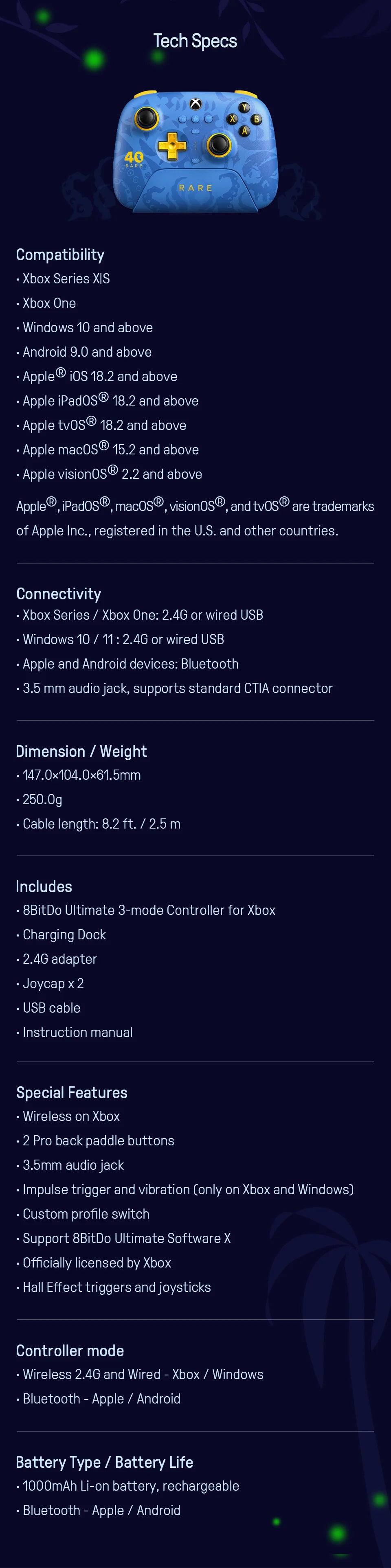 8BitDo Ultimate 3-Mode Controller for Xbox & Windows image 13