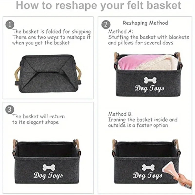 Felt Pet Toy Storage Basket image 4