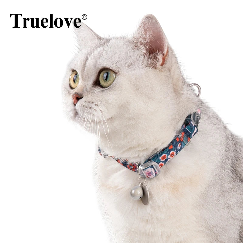 Truelove TLC5312 Floral Pet Collar with Bell - Red