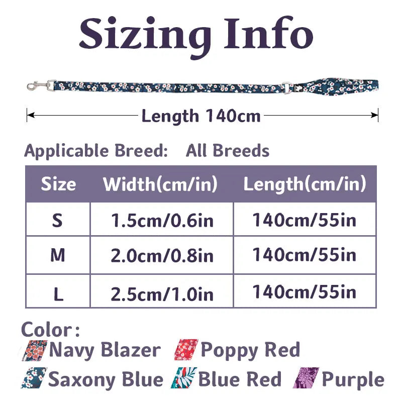 Truelove Nylon Double Handle Padded Dog Leash - Purple