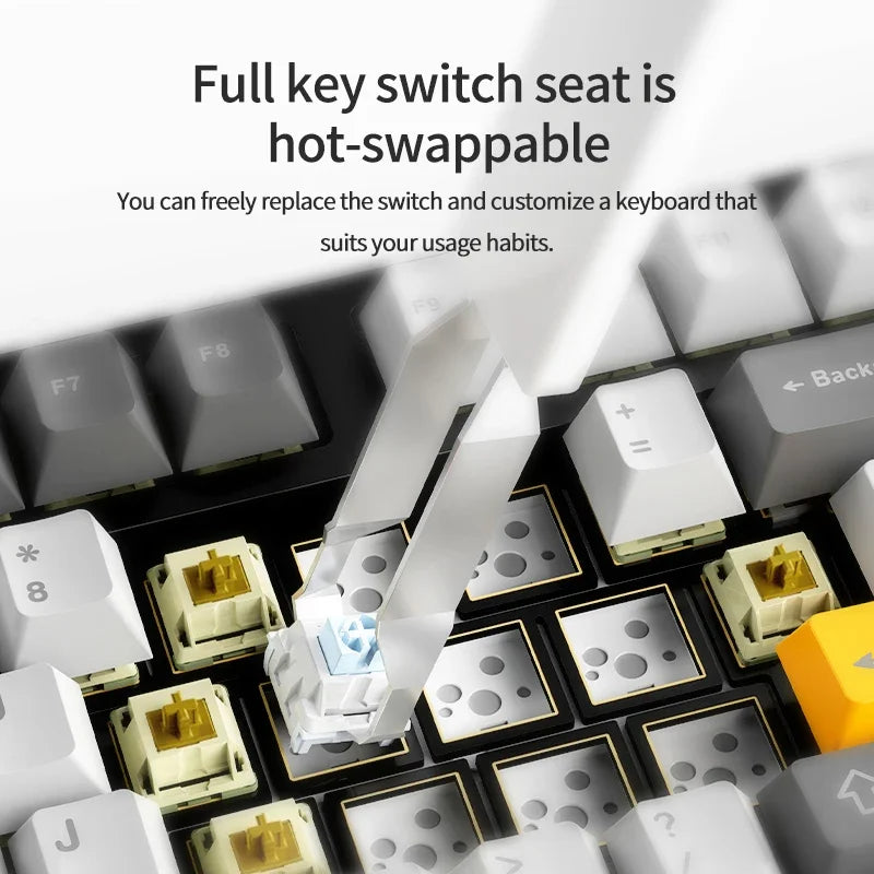 AJAZZ AK35I V3 Max Tri-Mode Wireless Gaming Keyboard - Red Blue