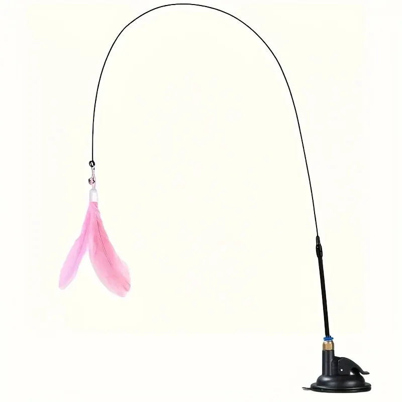 Interactive Cat Teaser Wand with Bell & Feather (Suction Base) image 9