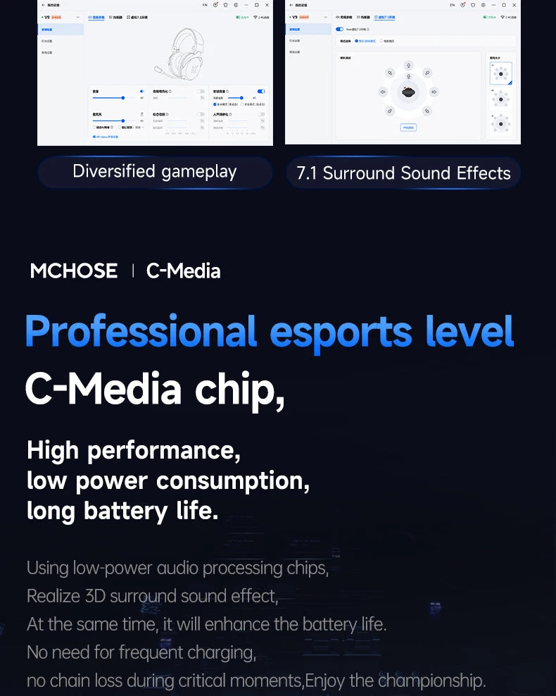 MCHOSE V9 Pro Tri-Mode Gaming Headset with Microphone image 14