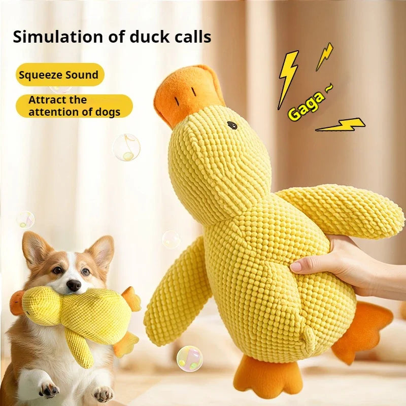 Plush Sleeping Duck Dog Toy – Bite-Resistant Design