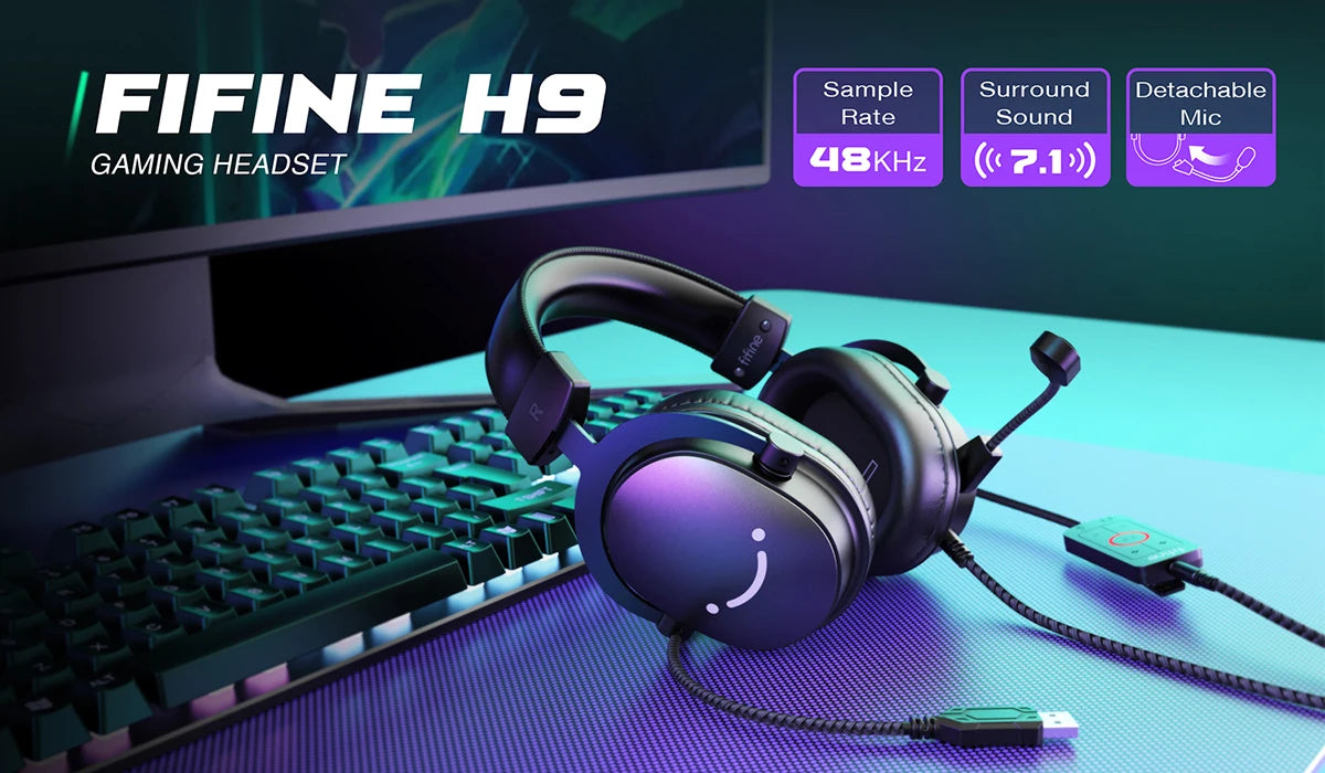FIFINE Headset,3.5 mm jack & USB Headphone with 7.1 Surround image 7