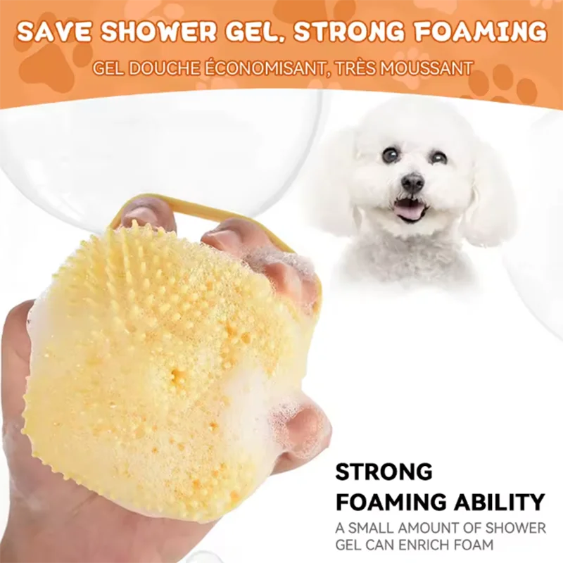 Dog Bath Massage Brush for Puppies & Large Dogs