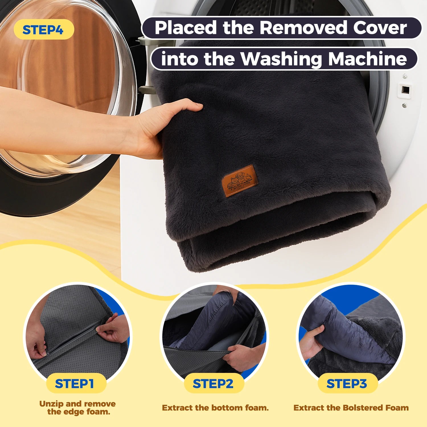 Foldable Plush Dog Couch Bed for Large Dogs image 6