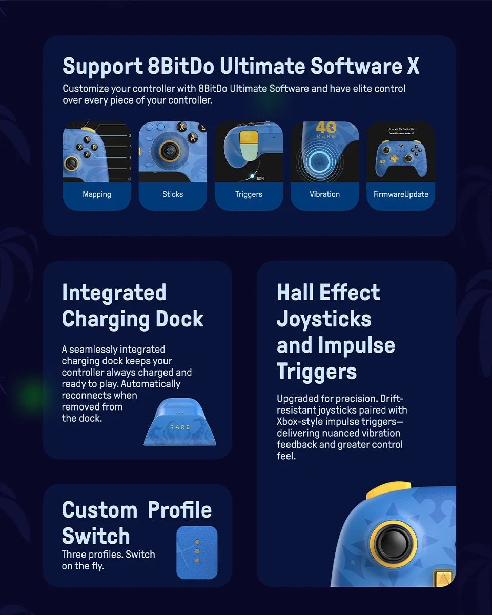 8BitDo Ultimate 3-Mode Controller for Xbox & Windows image 11