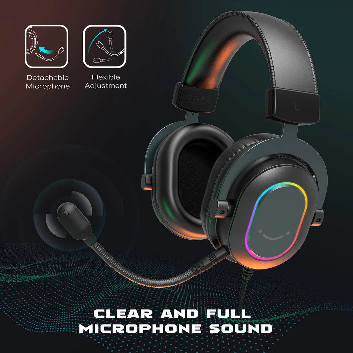 FIFINE Dynamic RGB Over-Ear Gaming Headset with Mic image 4