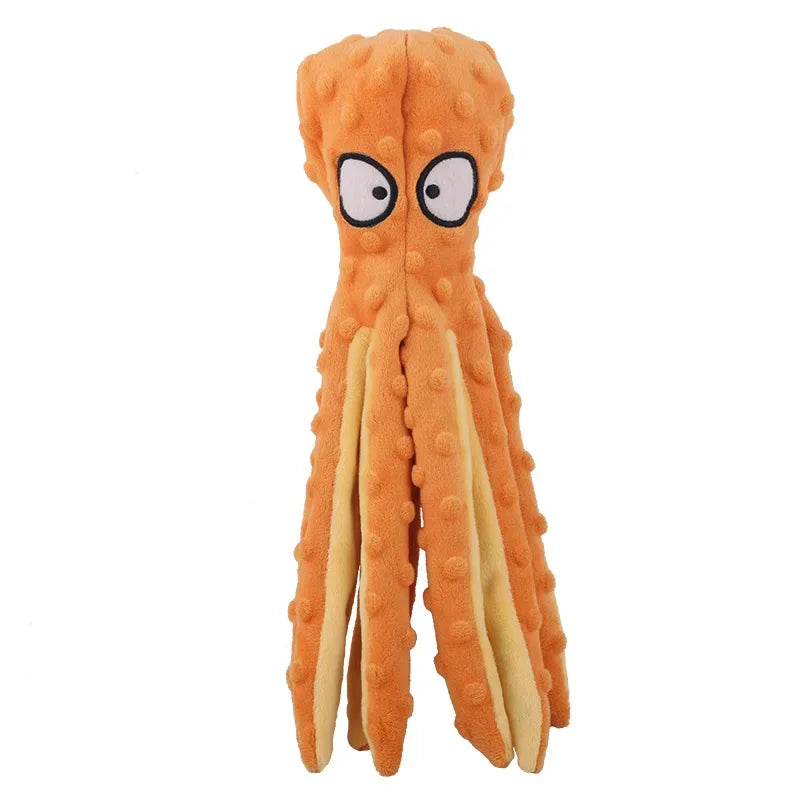 Octopus Squeaky Dog Toy - No Stuffing Crinkle Plush image 10