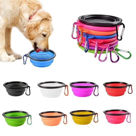 Portable TPR Pet Food Bowl for Dogs & Cats