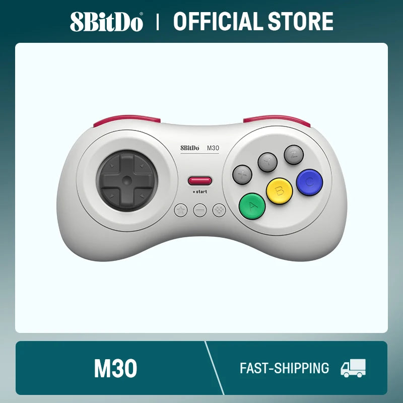 8BitDo M30 Bluetooth Gamepad for Switch & PC - White