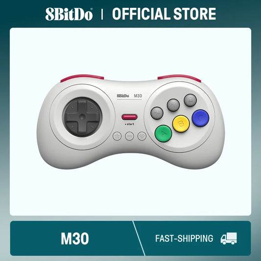 8BitDo M30 Bluetooth Gamepad for Switch & PC - White