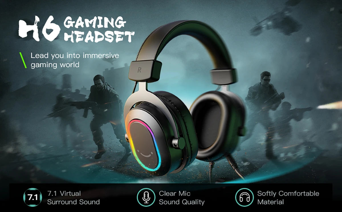 FIFINE Dynamic RGB Over-Ear Gaming Headset with Mic image 7