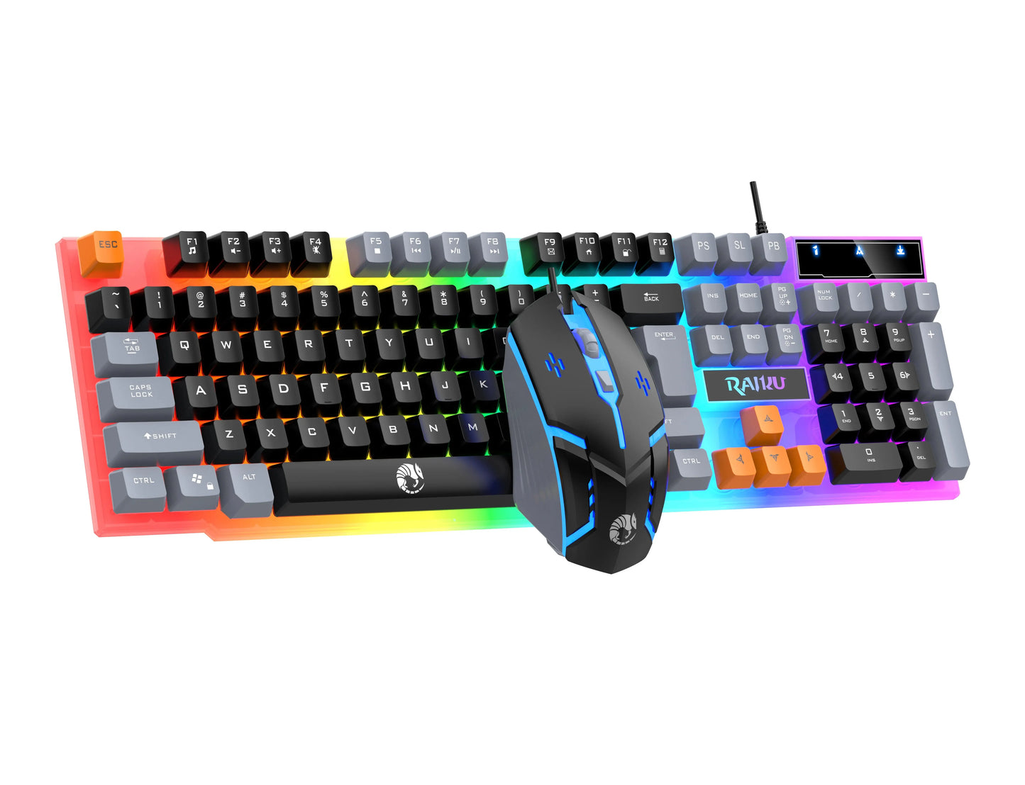 Tri-Color Gaming Keyboard & Mouse Combo - Silent Mech-Feel image 8