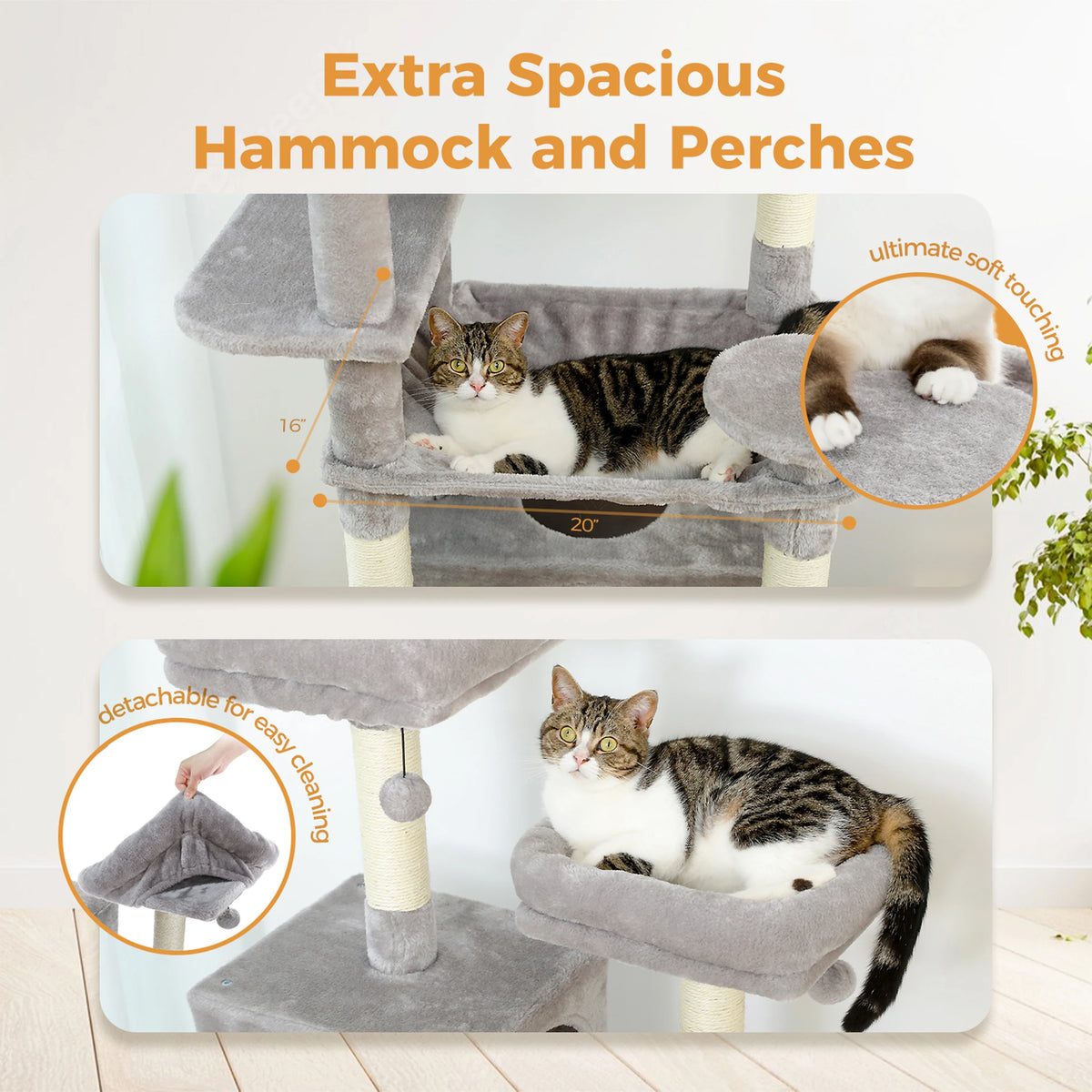 Large Multi-Level Plush Cat Tree Tower for Indoor Cats image 32