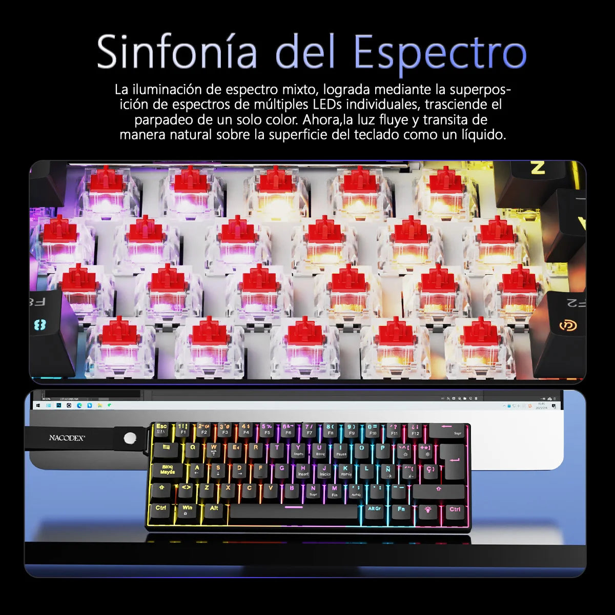 AJAZZ NK61 Wired Mechanical Gaming Keyboard 60% image 6