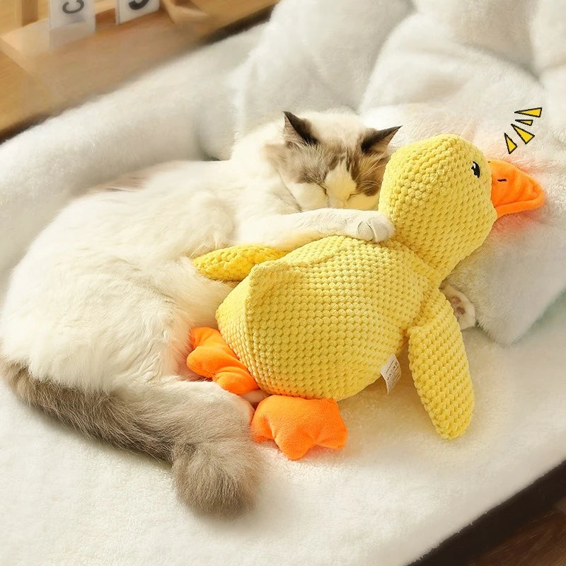 Plush Sleeping Duck Dog Toy for Small & Large Dogs
