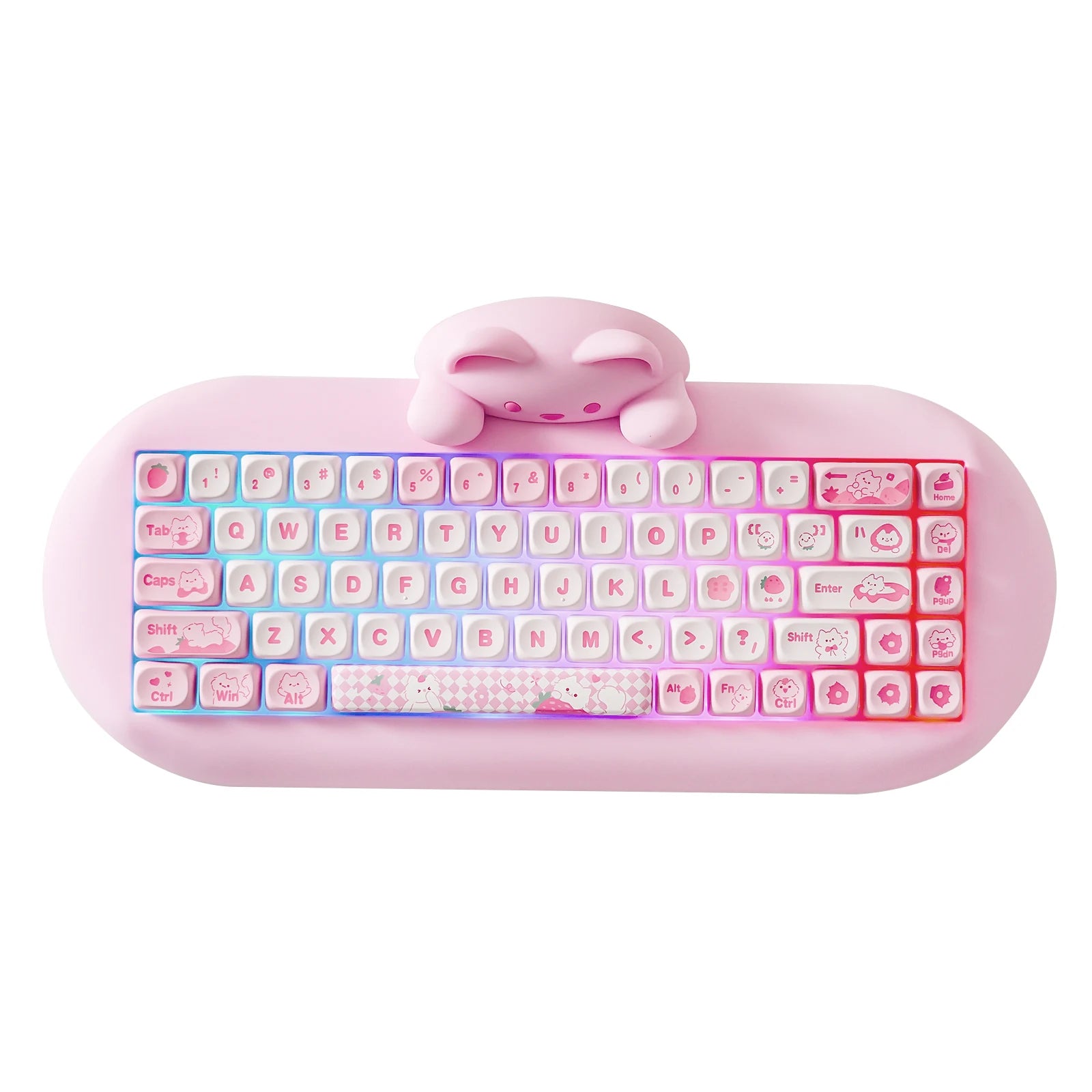 YUNZII C68 Wireless RGB Gaming Keyboard - Pink