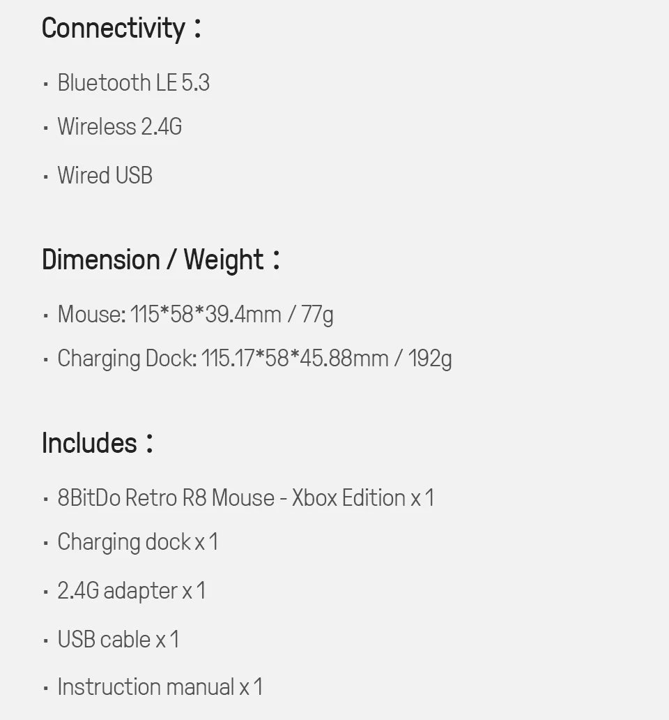 8BitDo Retro R8 Mouse with PAW 3395 Sensor (26K DPI) image 19