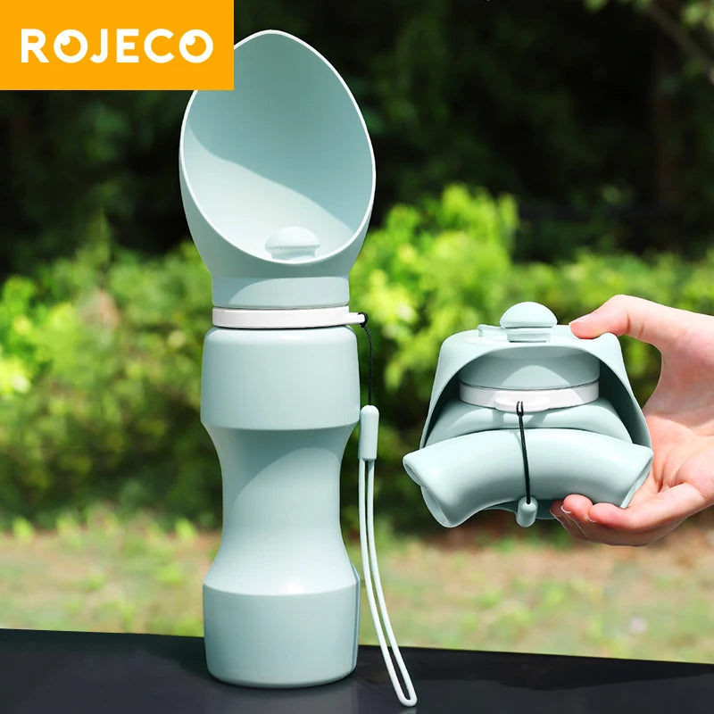 ROJECO Leakproof Pet Water Bottle for Outdoor Walking - Green
