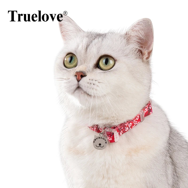 Truelove TLC5312 Floral Pet Collar with Bell - Navy Blazer