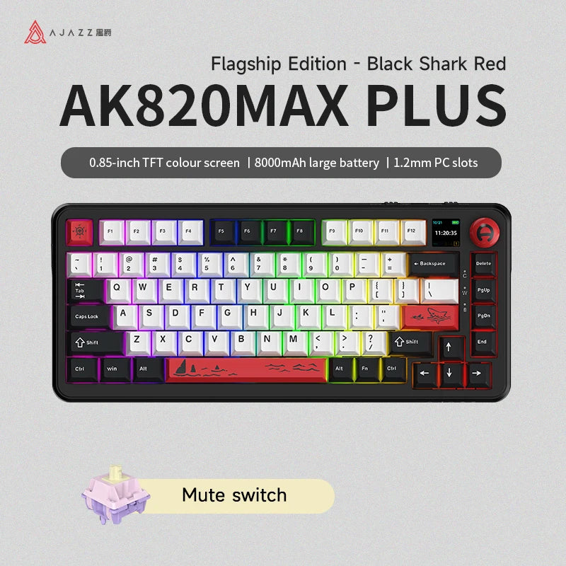 AJAZZ AK820 Max Tri-Mode Mechanical Gaming Keyboard - Grey