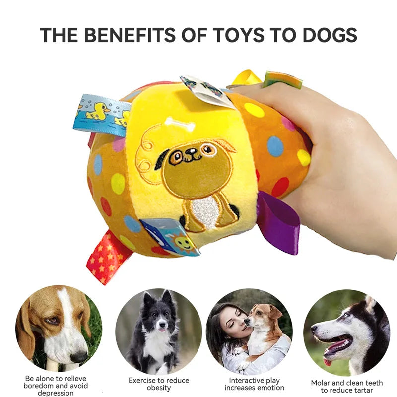 Plush Dog Vocal Ball Toy with Bells image 5