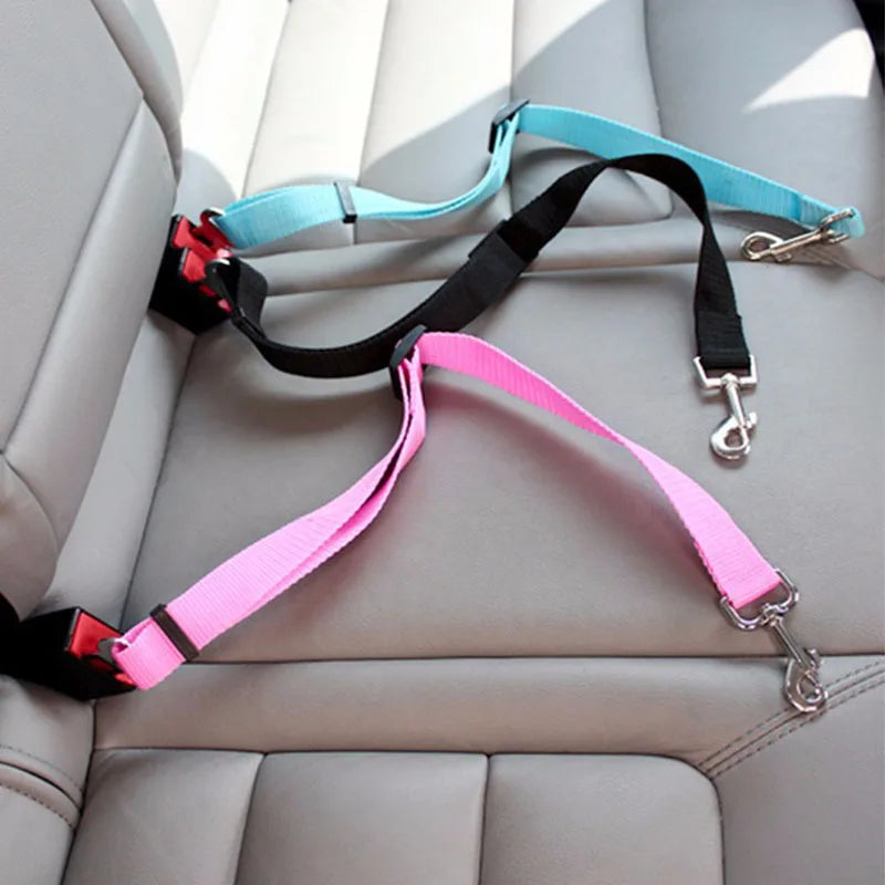 Adjustable Pet Car Seat Belt for Dogs & Cats - Coffee