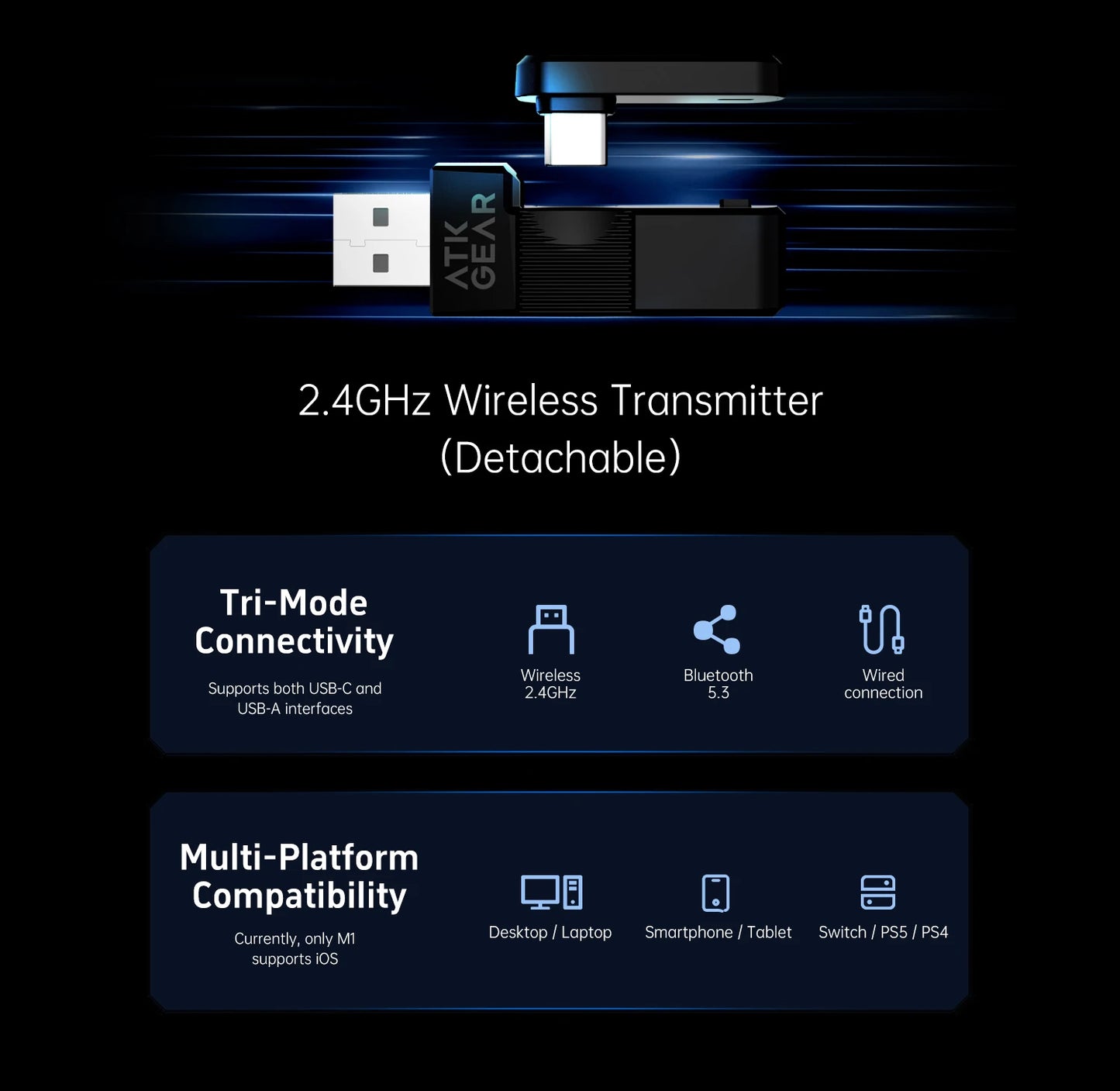 ATK M1 Tri-Mode Wireless Gaming Headset for PS5 & PC image 28