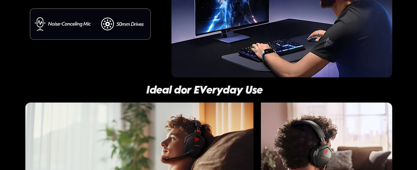 NUBWO G06 Dual Wireless Gaming Headset with Microphone (2.4GHz) image 13