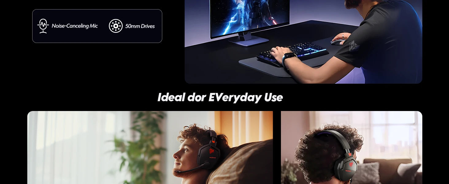 NUBWO G06 Dual Wireless Gaming Headset with Microphone (2.4GHz) image 13