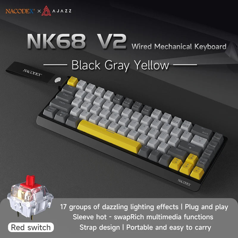 AJAZZ NK68V2 Wired Mechanical Gaming Keyboard image 9