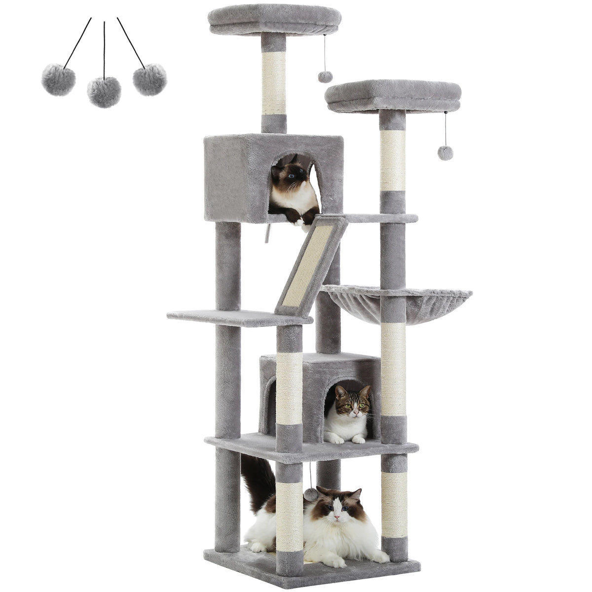 Large Multi-Level Plush Cat Tree Tower for Indoor Cats image 54