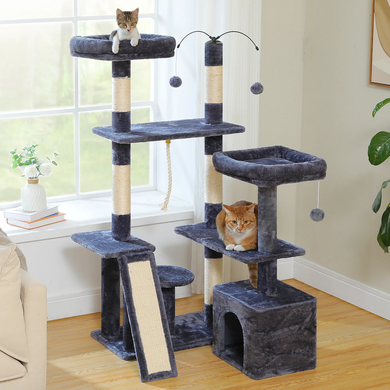 Multi-Level Cat Tree Tower with Sisal Scratching Posts image 7