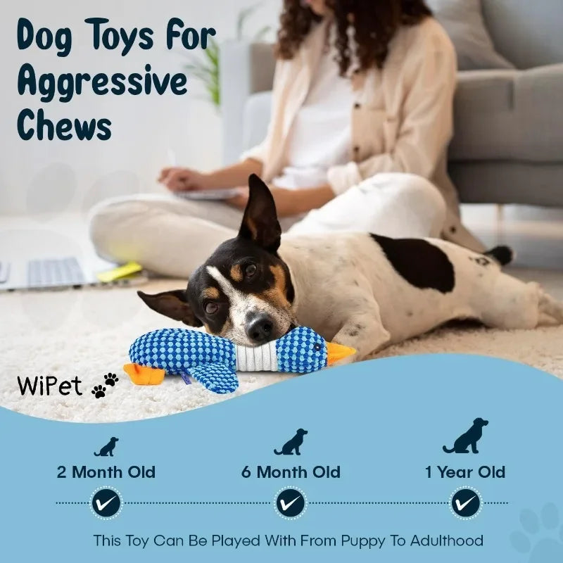 Blue Goose Plush Dog Toy (Tough Double-Color Design) image 9