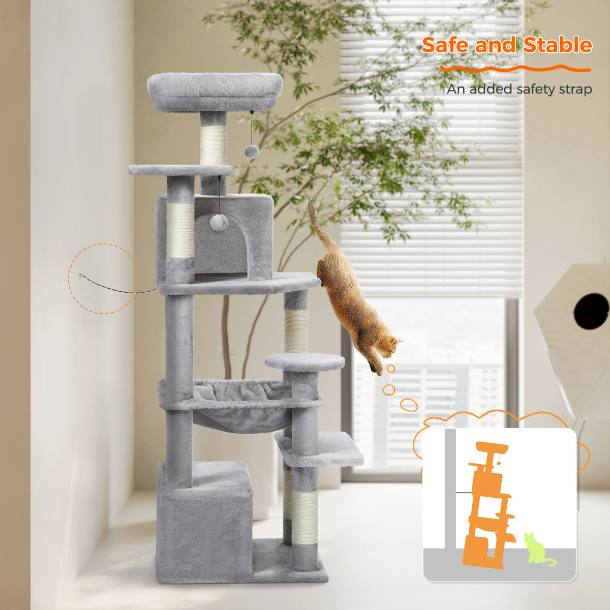 Large Cat Tree Tower for Indoor Cats with Sisal Posts image 45