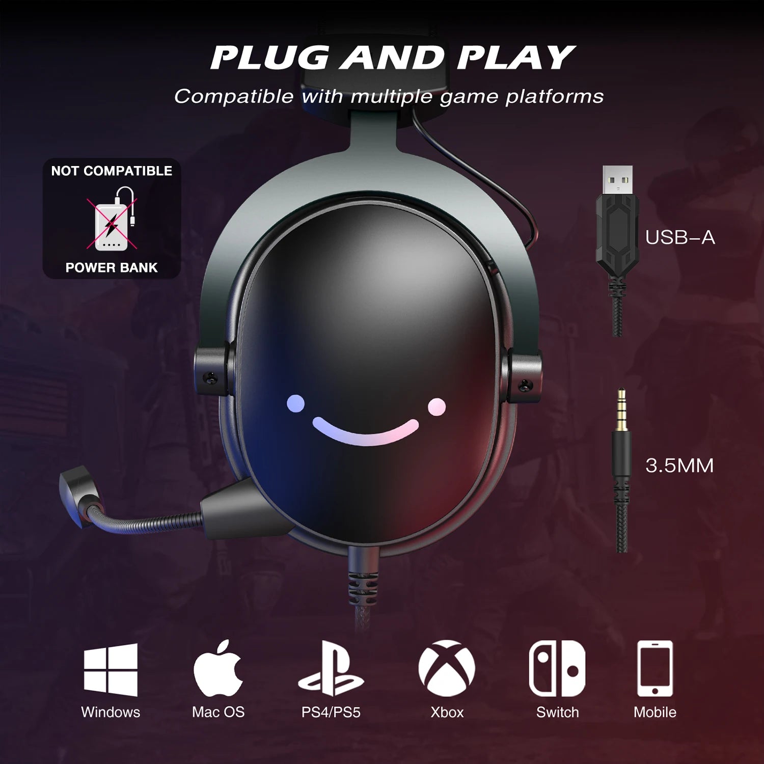 FIFINE Headset,3.5 mm jack & USB Headphone with 7.1 Surround image 6