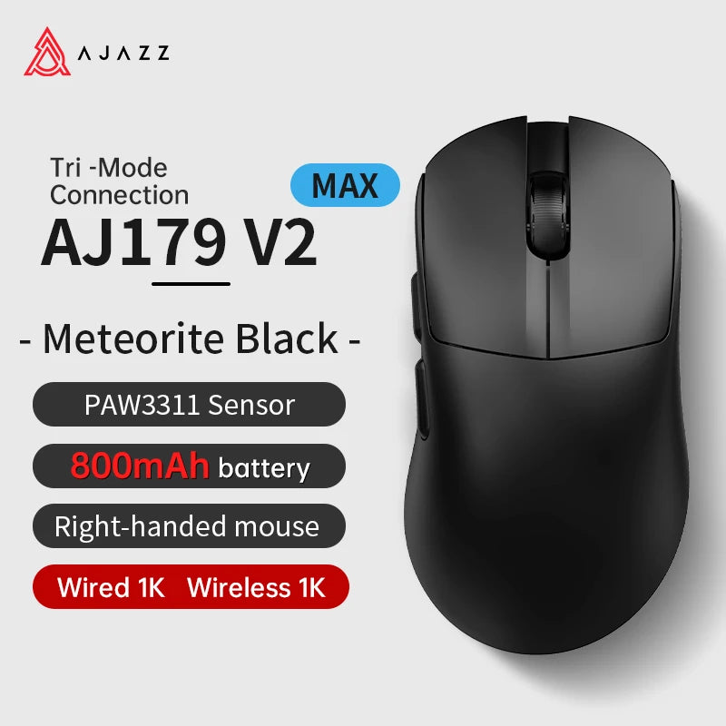 AJAZZ AJ179 Pro PAW3395 Lightweight Wireless Gaming Mouse - Black