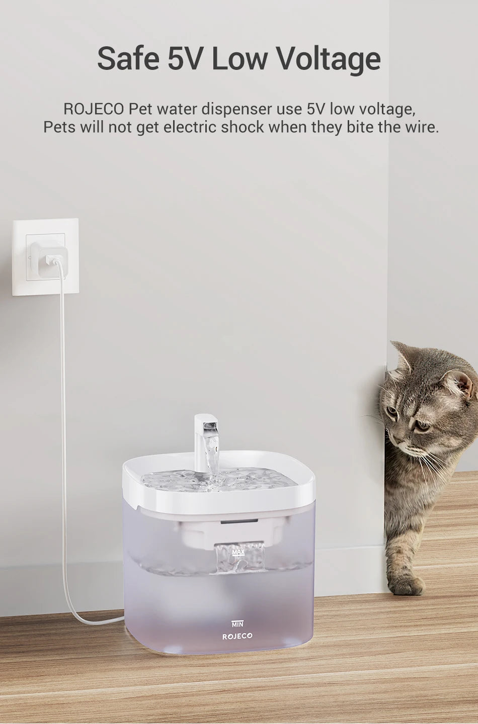 ROJECO Smart Automatic Cat Water Fountain image 16