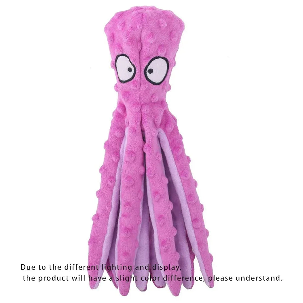 Octopus Squeaky Dog Toy - No Stuffing Crinkle Plush image 5