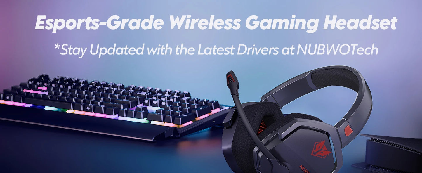 NUBWO G06 Dual Wireless Gaming Headset with Microphone (2.4GHz) - Blue